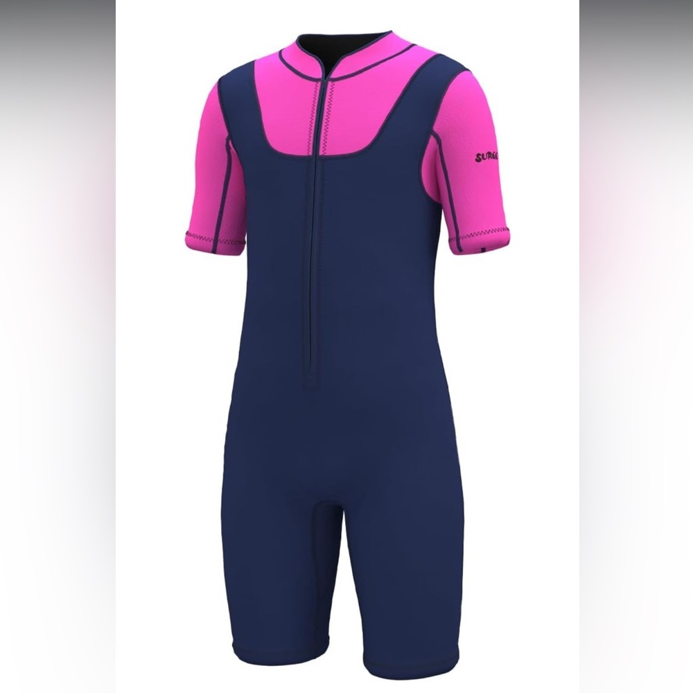Surqo Girls Swim Wetsuit 3/2mm Shorty Full WetSuit Thermal for Cold Water Sz 8